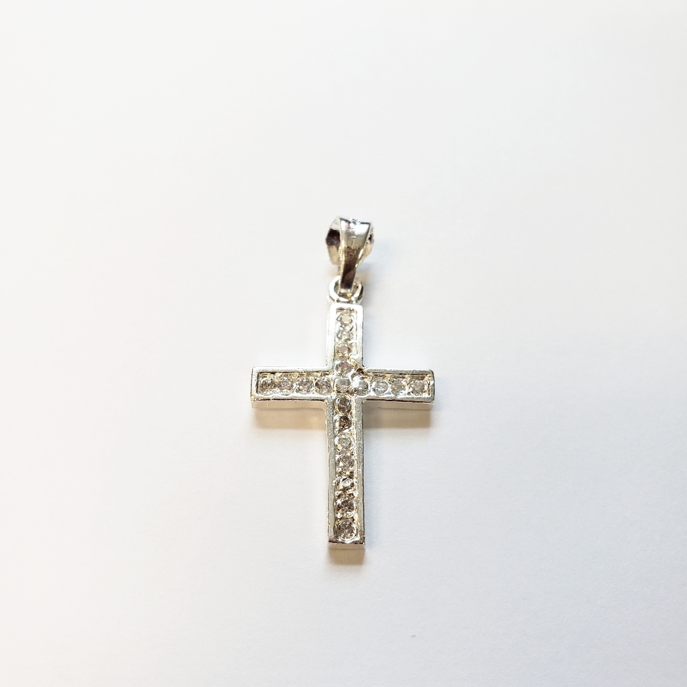 Sterling Silver Cross with CZ